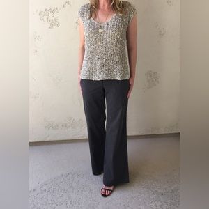 THEORY Stripe Stretch Wide Leg Pants